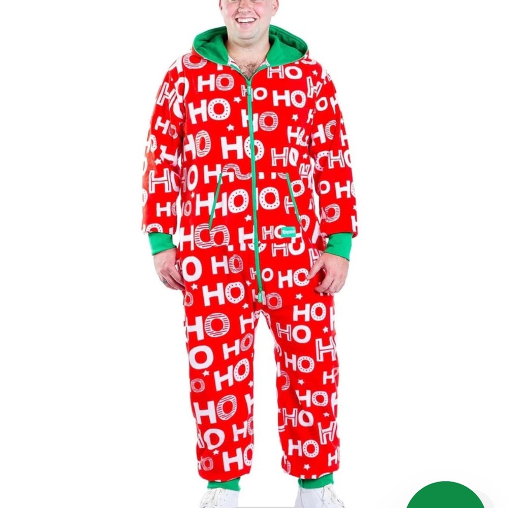 Tipsy Elves Festive Red and Green Men's Onesie